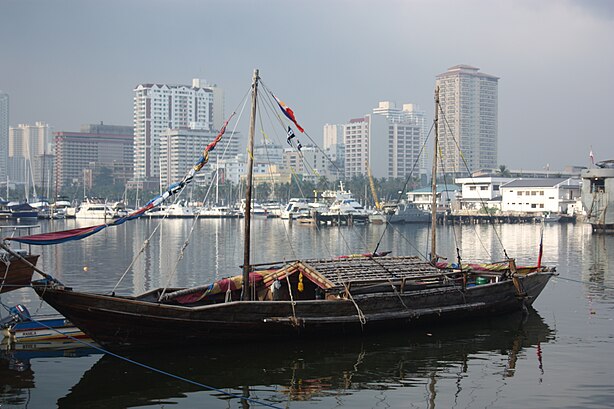 The balangay replica docked at CCP Harbor Manila after its South East Asian expedition.