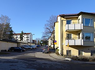 Bebyggelsen vid Skärlingebacken arkitekt Nils Hjelm.