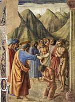 Miniatura para Bautismo de los neófitos (Masaccio)