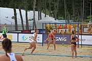 Deutsch: Beachhandball Europameisterschaften 2019 (Beach handball Euro); Tag 3: 4. Juli 2019 – Frauen,Platzierungsrunde Gruppe III, Zypern-Türkei 0:2 (14:24, 22:23) English: Beach handball Euro; Day 3: 4 July 2019 – Women Consolation Round Group III – Cyprus-Turkey 0:2 (14:24, 22:23)