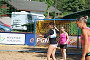 Deutsch: Beachhandball Europameisterschaften 2019 (Beach handball Euro); Tag 1: 2. Juli 2019 – Frauen, Vorrunde Gruppe C, Italien-Griechenland 0:2 (16:28, 10:13) English: Beach handball Euro; Day 1: 2 July 2019 – Women Preliminary Round Group C – Italy-Greece 0:2 (16:28, 10:13)