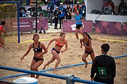 Deutsch: Beachhandball bei den Olympischen Jugendspielen 2018; Tag 5, 10. November 2018; Mädchen, Hauptrunde - Chinese Taipei (Taiwan)-Niederlande 1:2 English: Beach handball at the 2018 Summer Youth Olympics at 11 October 2018 – Girls Main Round – Chinese Taipei (Taiwan)-Netherlands 1:2