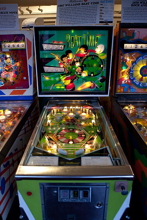 1967 Williams Pinball Game with a Beatles theme, "Beat Time"