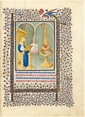 Belle Heures du Duc de Berry - f15r - Sainte Catherine ja pojan studio. JPG