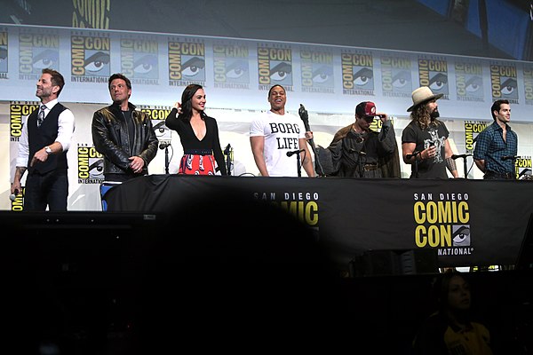 Cast of Justice League at the 2016 San Diego Comic-Con with Zack Snyder