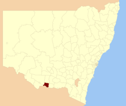 Location of Berrigan Shire in New South Wales