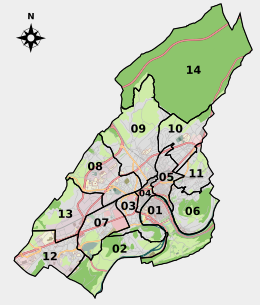 Die 14 Stadtteile von Besançon