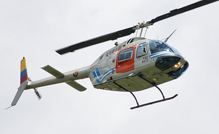 A Bell 206 fly over during the Colombian Bicentennial