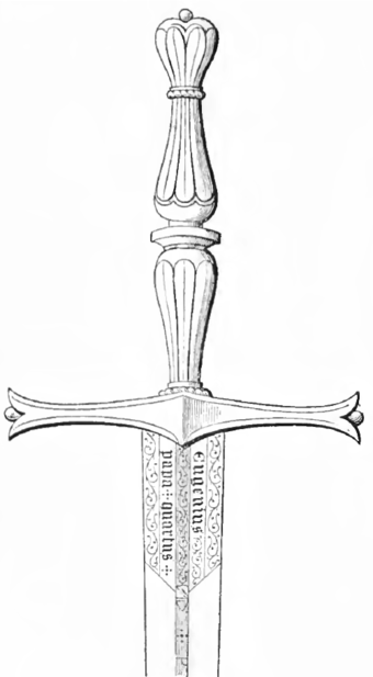 The blessed sword given by Pope Eugene IV to King John II of Castile in 1446