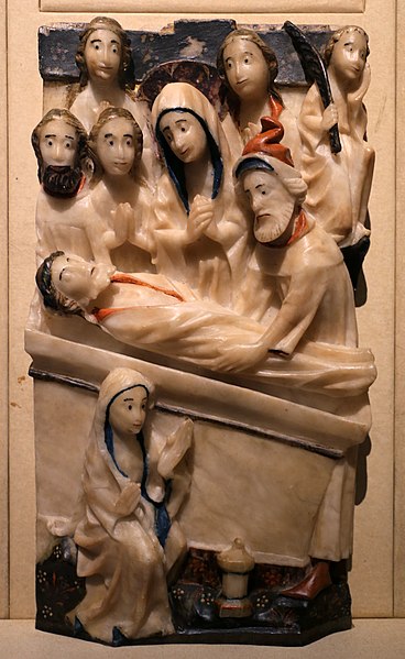 File:Bottega inglese probabilm. di nottingham, polittico con storie della passione di cristo, in alabastro, 1450-1500 ca. (venafro, museo n. di castello pandone) 08 compianto.jpg