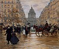 1918 painting of Boulevard Saint-Michel and Rue Soufflot by Jean-François Raffaëlli