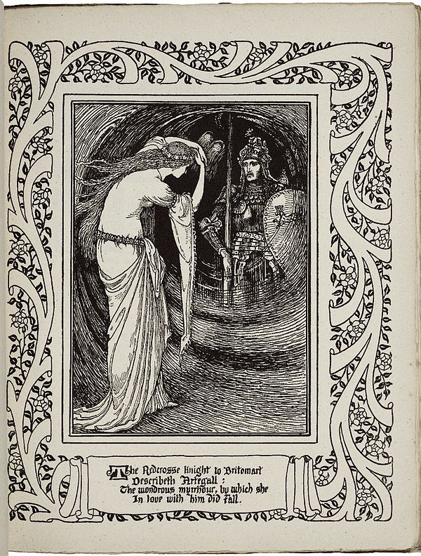 Britomart viewing Artegall by Walter Crane from Book III, Part VII of an 1895–1897 edition