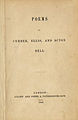 Cover of the original 1846 edition of Poems by Currer, Ellis, and Acton Bell, by Charlotte, Emily and Anne Brontë.