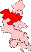 A large constituency, stretching from the centre to the north-east of the county.