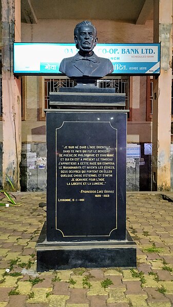 File:Bust of Francisco Louis Gomes (F.L. Gomes) in Margao, Goa.jpg