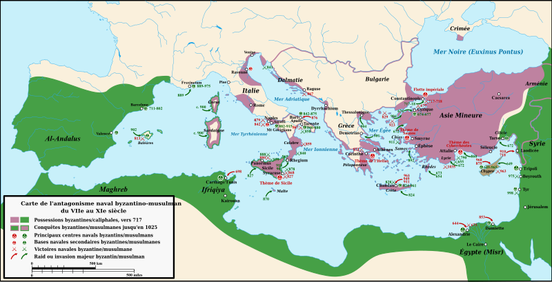 File:Byzantine-Arab naval struggle-fr.svg