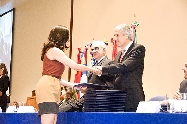 A student receives her degree from the Monterrey Institute of Technology and Higher Education, Mexico City in 2013