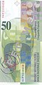 malantaŭa flanko de 50-franka monbileto