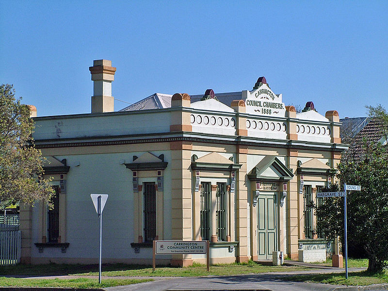 Carrington council chambers, built in 1888 and now in use as a community centre.