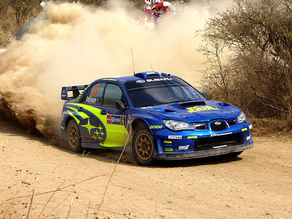 Chris Atkinson with a Subaru Impreza WRC at the 2008 event.