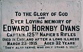 Christ Church Mhow Plaque 125th Napier Rifles Captain Edward Hornby Ovans.jpg