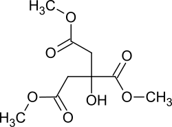 Structural formula of citric acid trimethyl ester