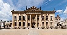 The Clarendon Building is home to many senior Bodleian Library staff and previously housed the university's own central administration. Clarendon Building, Oxford, England - May 2010.jpg