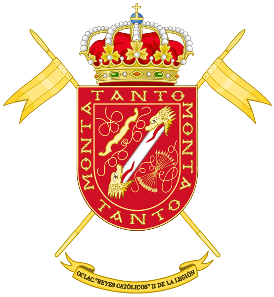 File:Coat of Arms of the 2nd Spanish Legion Light Armored Cavalry Group Catholic Monarchs.svg