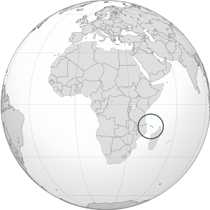 Comores no mapa do mundo