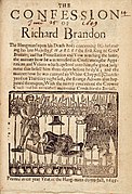«Сповідь Річарда Брендона», памфлет на ката короля