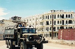 A Pakistani UNOSOM armed convoy making the rounds in Mogadishu. Convoy trip in Mogadishu.jpg