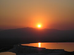 Coucher de soleil à Pamukkale