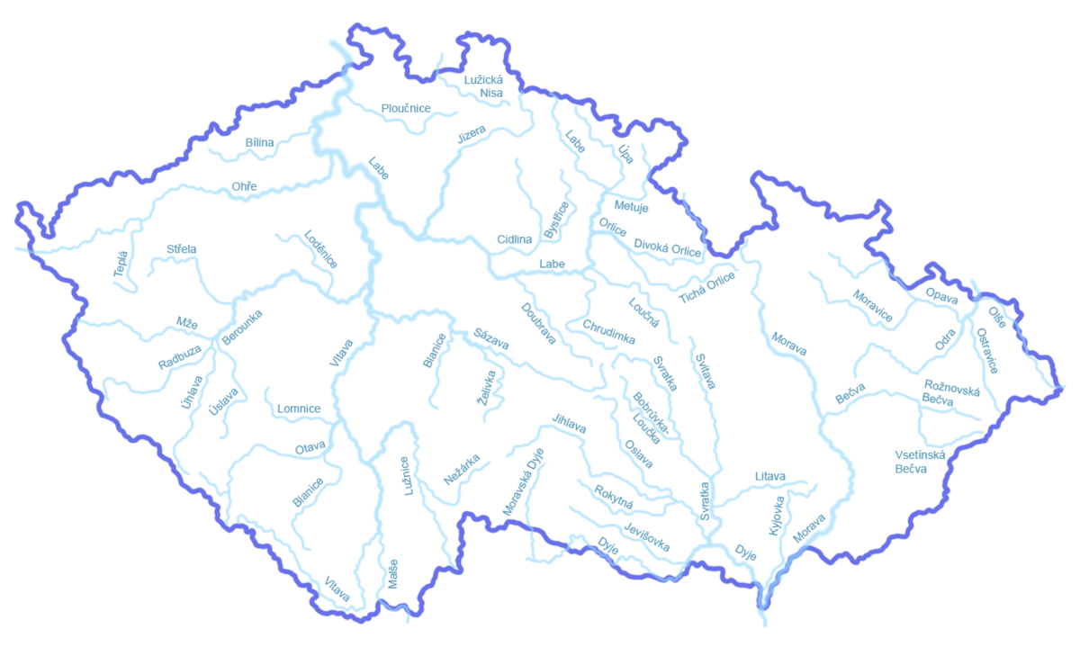 mapa řek české republiky Seznam řek v Česku – Wikipedie mapa řek české republiky