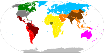 Regions and eligible countries for the Diversity Visa lottery
Eligible
Ineligible
Eligible
Ineligible
North America
Asia
Latin America
Oceania
Europe
United States and its territories
Africa DV eligible countries.svg