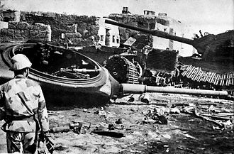 Destroyed Israeli M60A1 Pattons in Sinai Destroyed Israeli armor near Ismailia.jpg