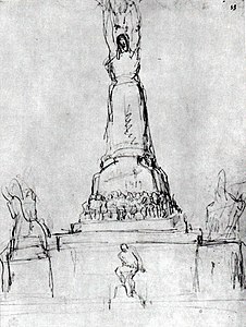 Proiect de monument pentru comemorarea războiului 1916-1918