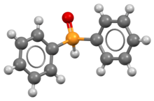 Bola-dan-stick model diphenylphosphine molekul oksida