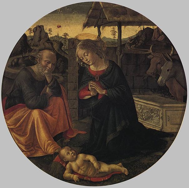 File:Domenico ghirlandaio, tondo con l'adorazione del bambino.jpg