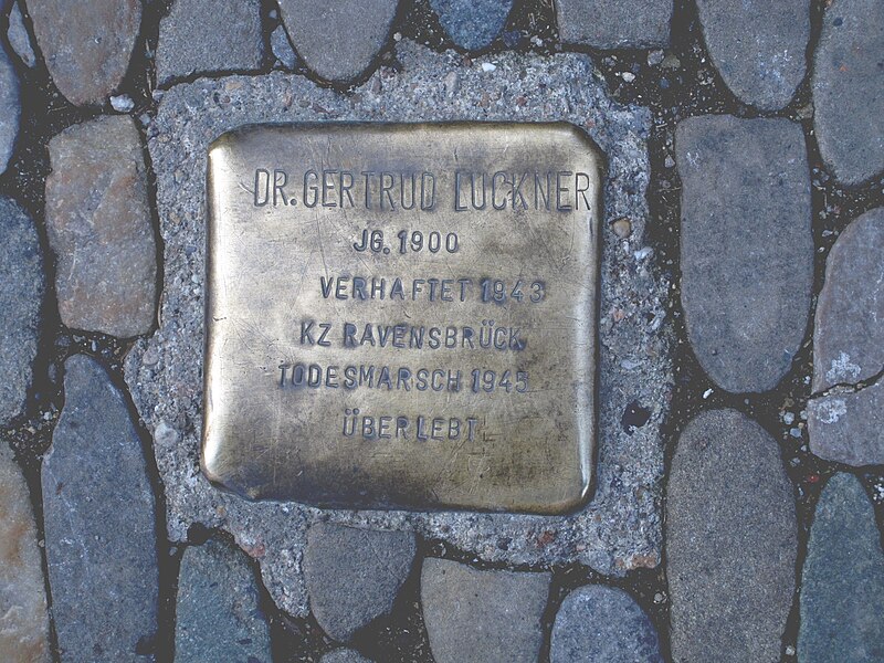 File:Dr. Gertrud Luckner - Stolperstein Freiburg.JPG