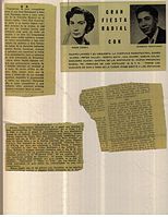 Various newspaper clippings announces the participation of Joaquin Santiago in the Musical Comedy "Dem Dry Americana".