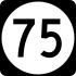 Route 75 işaretçisi