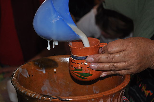 Atole served at the Atole Fair in Coacalco de Berriozábal, State of Mexico