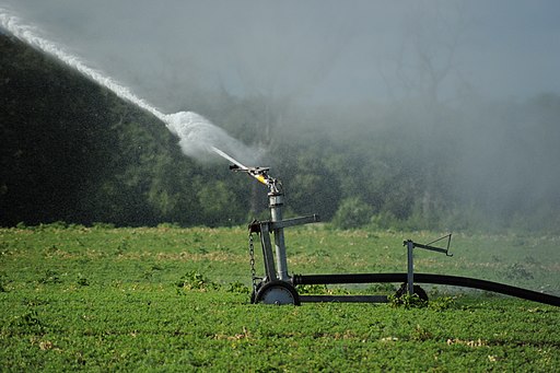 Field irrigation spraying