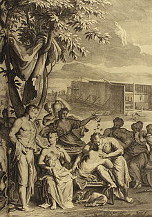 The Earth Was Corrupt before God and Filled with Violence (illustration from the 1728 Figures de la Bible) Figures 008 The Earth was corrupt before God and filled with violence (right plate).jpg