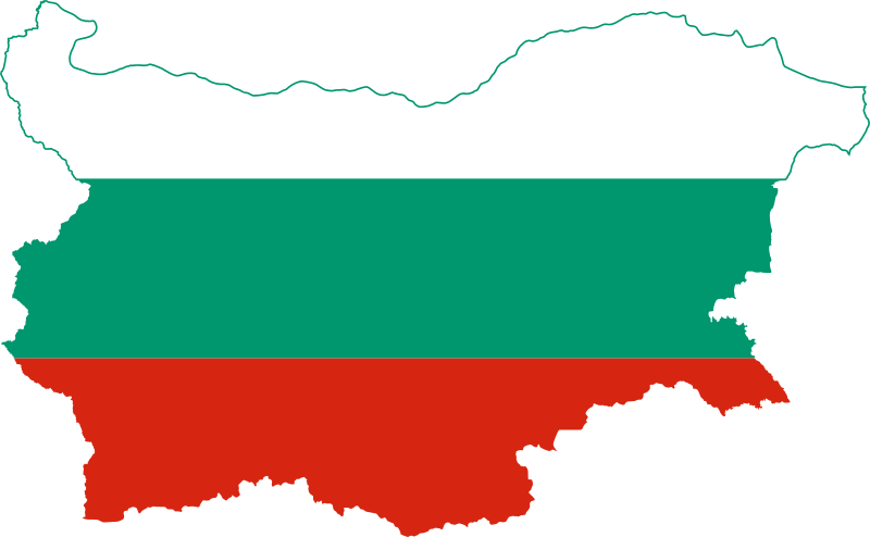 Ficheiro:Flag-map of Bulgaria.svg