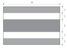 Aufbau der Flagge (Längen- und Breitenverhältnisse)