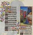 彩色装飾写本『ベリー公のいとも豪華なる時祷書』（15世紀末）。祈りの言葉を図説。一冊単位で制作される極めて高価なものであった（カテゴリ）