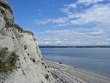 A cliff on Whidbey Island near Fort Casey