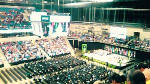 Fossil Ridge Class of 2015 Graduation ceremony at College Park Center in Arlington, Texas. (May 2015) Fossil Ridge High School at Park Center in Arlington.jpg