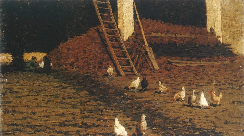 File:Francesco Filippini, Galline sull'aia, 1883, Olio su tela, 55,5 x 95,5 cm.jpg